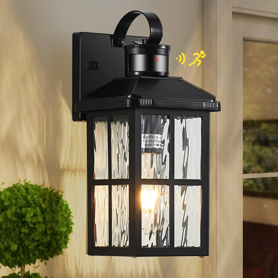 YJXGDIL motion sensor porch light on wall enhances exterior security.