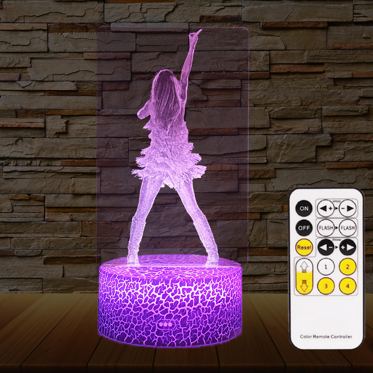 YJYKL Singing Girl table lamp enhances a birthday gift in a girl's room.