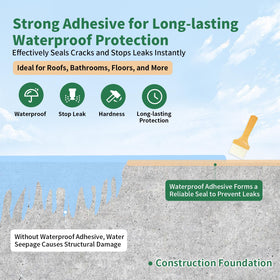 YKF sealant on concrete, wood, metal and tile shows versatile surface sealing.