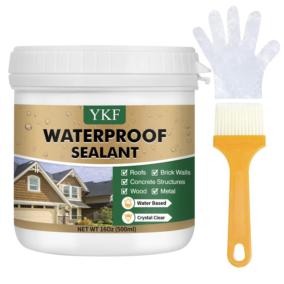 YKF transparent sealant bottle ready for DIY waterproofing on roofs and surfaces