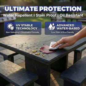 YKF seals rough stone and pavers for lasting water resistance