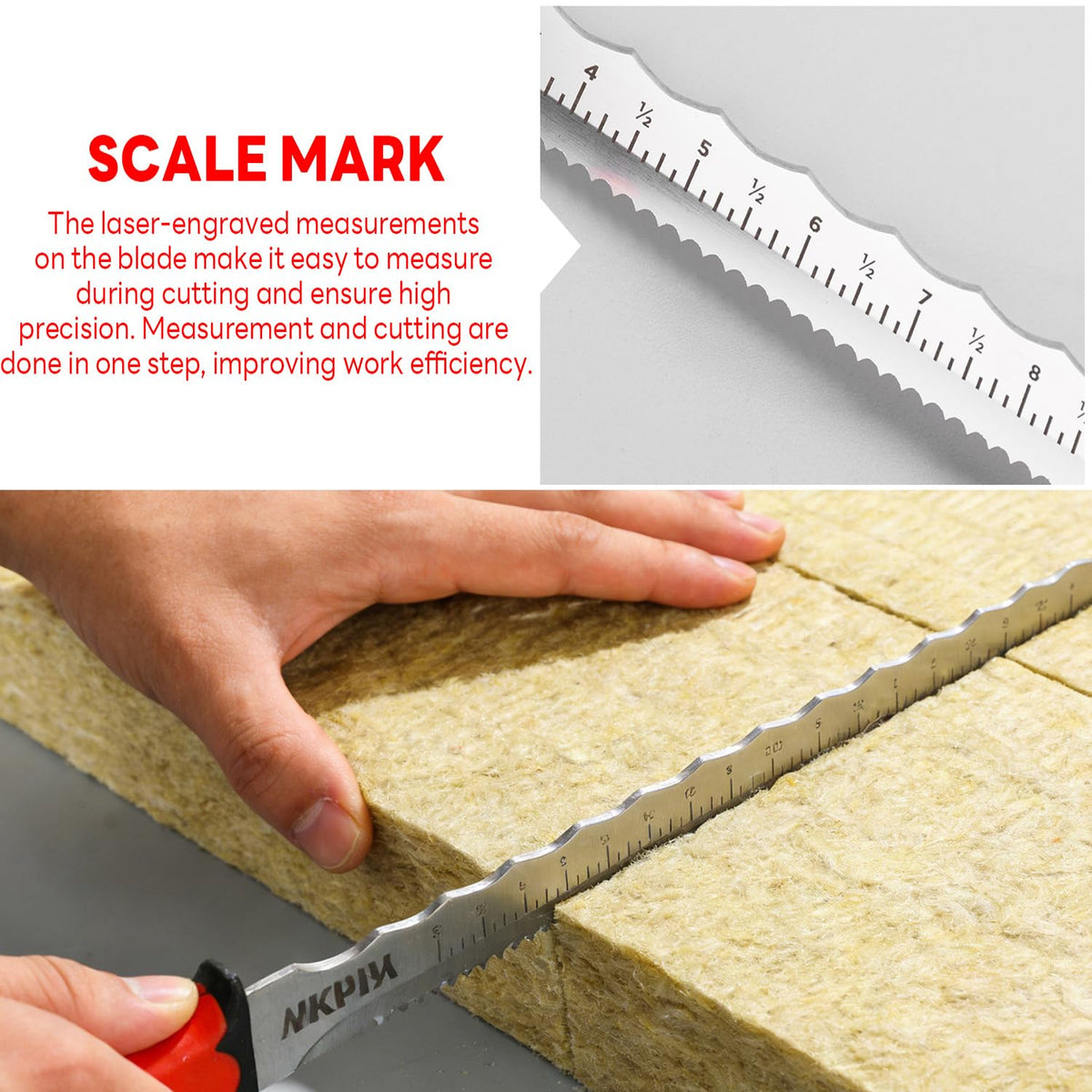 YKPIW insulation knife with double-sided serrated blade for versatile cuts