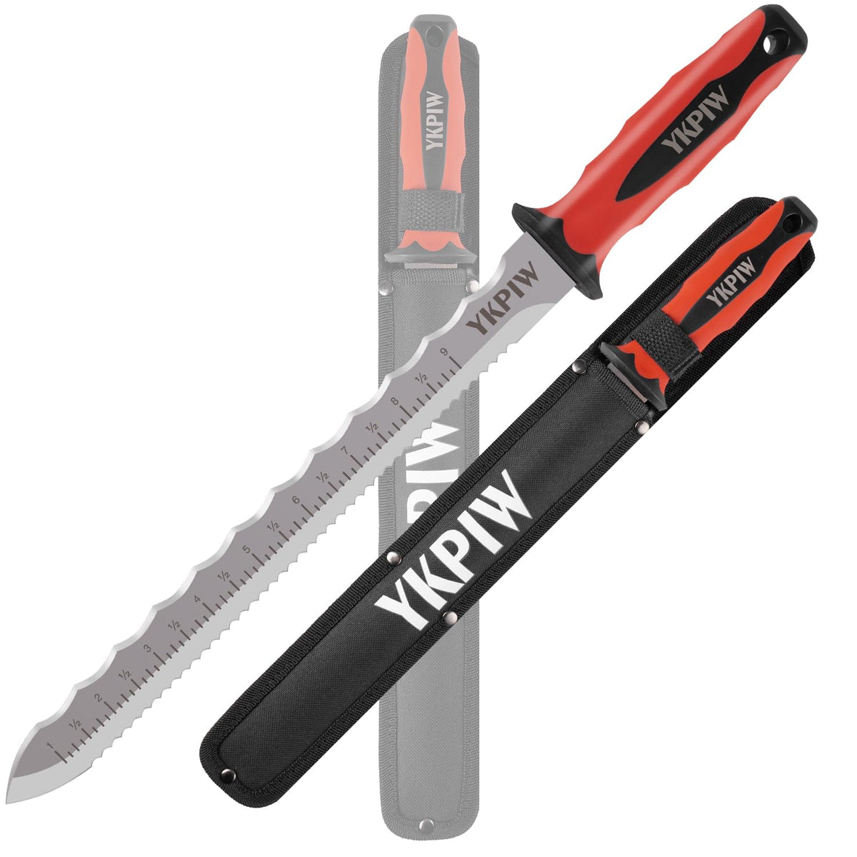 YKPIW insulation knife with scale blade close-up for precise on-site measurements
