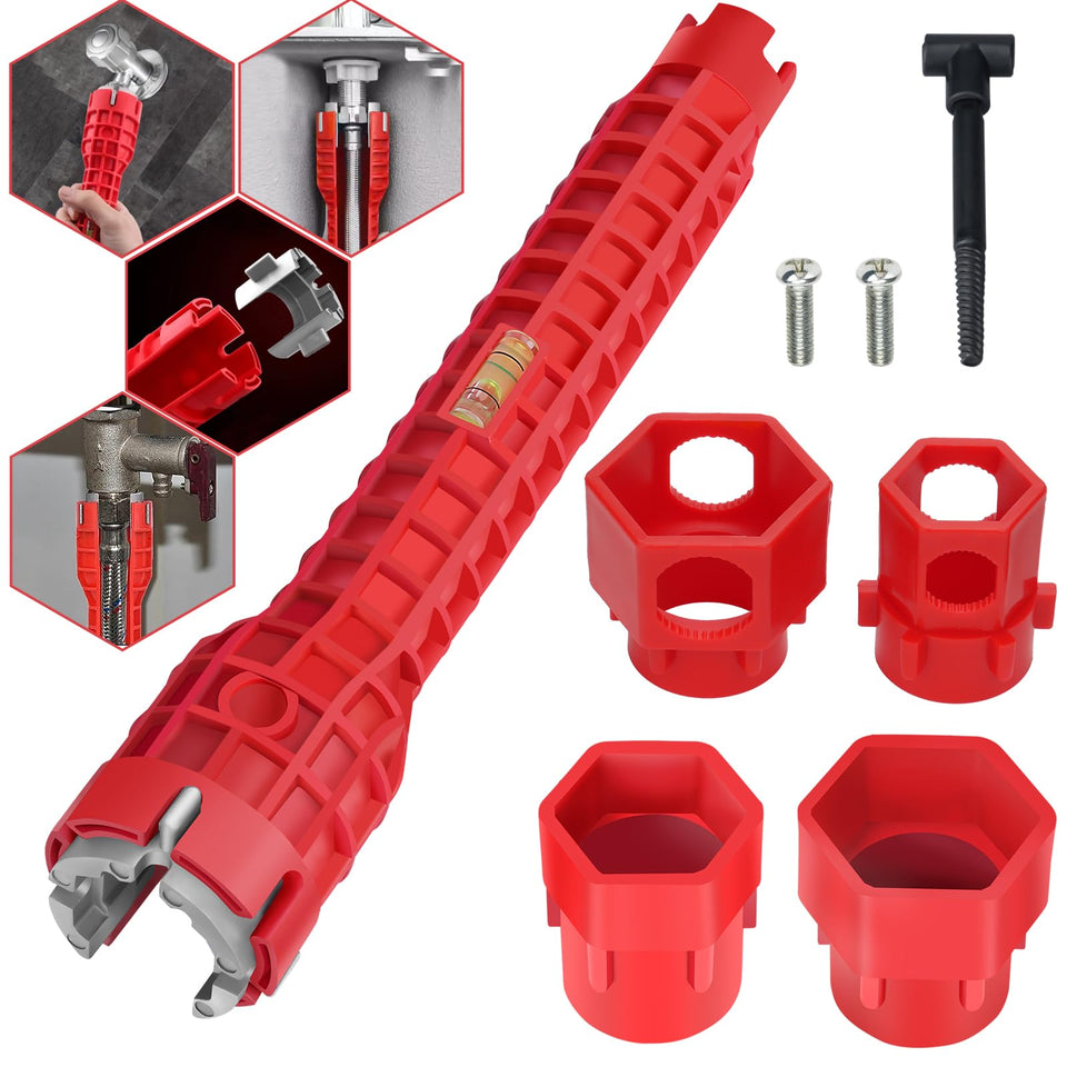 Ykwao 14-in-1 faucet wrench overview demonstrates versatile tool for quick faucet repairs.