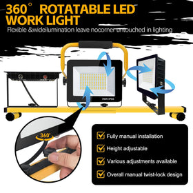 YKXJM 360-degree rotation heads for precise lighting.