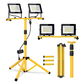 YKXJM two-head LED work light with 6500K brightness for clear job-site visibility