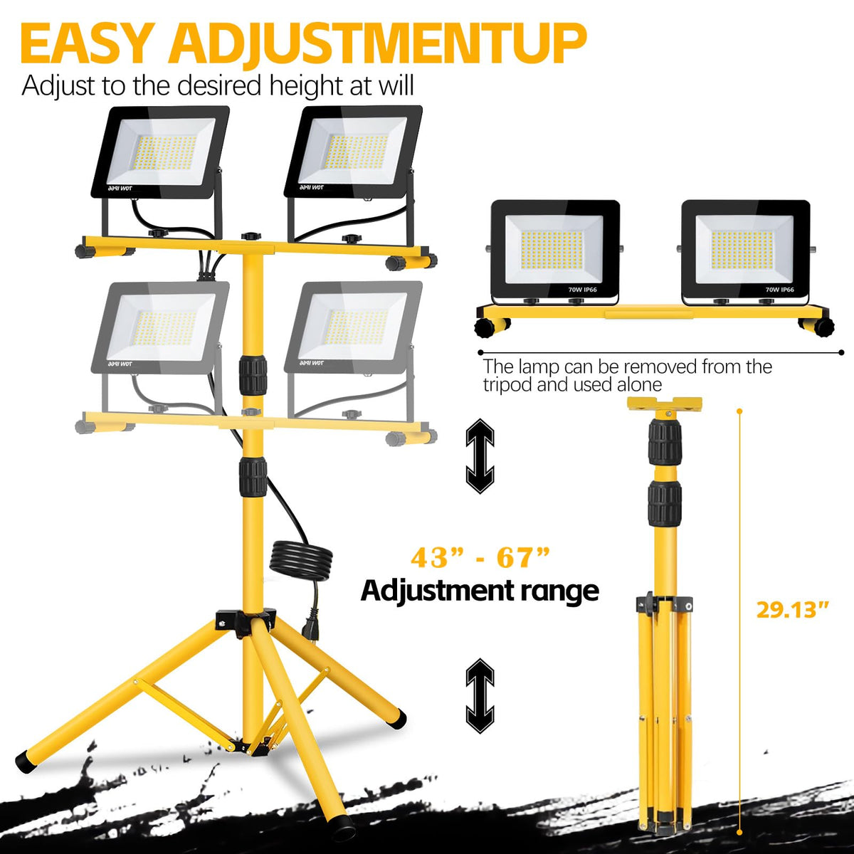 YKXJM foldable tripod enables easy transport and compact storage