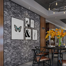 YLL 3D wall panel black-room-background demonstrates coverage of 29 sq ft