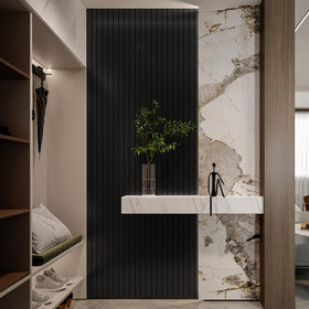 YLL YLL PVC slat wall panel self-adhesive back enables quick, mess-free installation