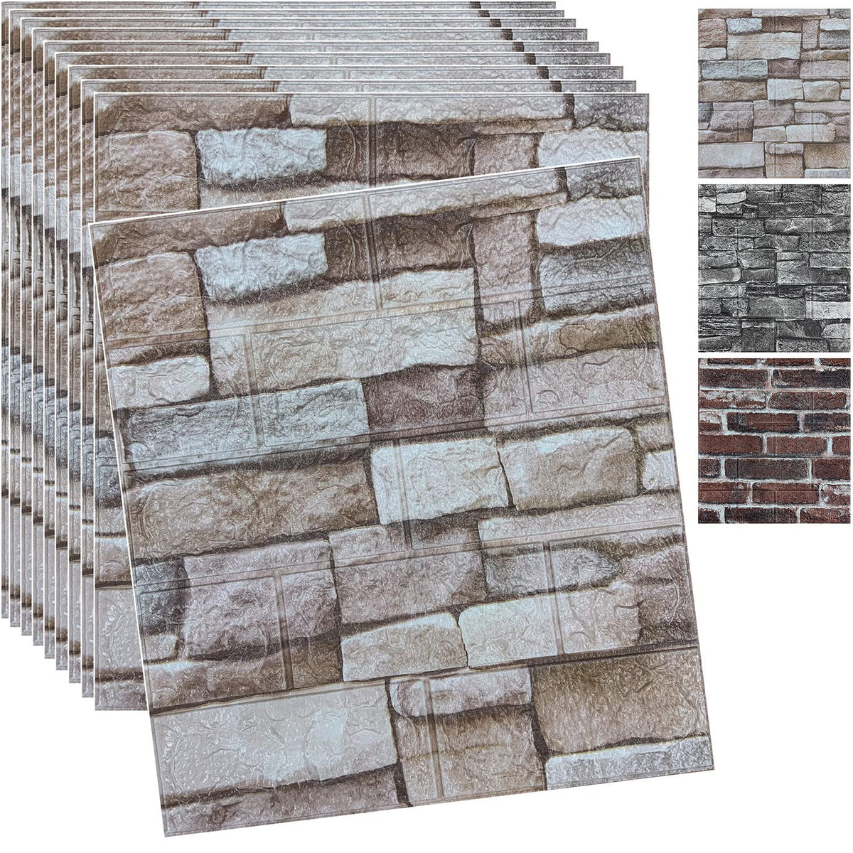 YLL YLL 3D brick wall panel adds depth to the TV wall.