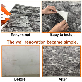 YLL YLL 3D brick wallpaper resists dust for easy cleaning.