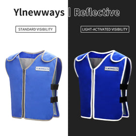 YLNEWWAYS cooling vest with reflective strips for high-visibility outdoors.