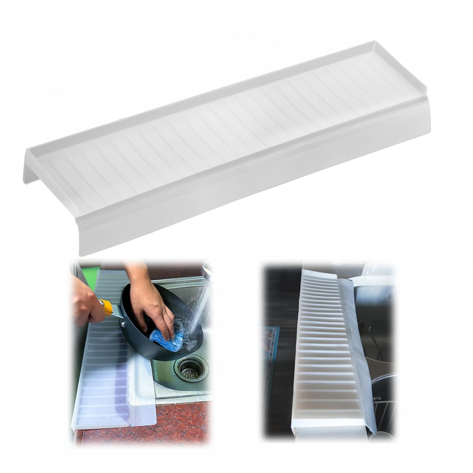 YLOGUY silicone sink splash guard edge coverage reduces splashes and countertop wear