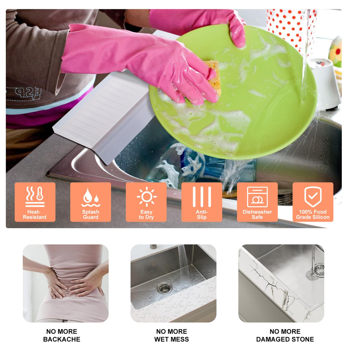 YLOGUY splash guard tilt design redirects water back to the basin