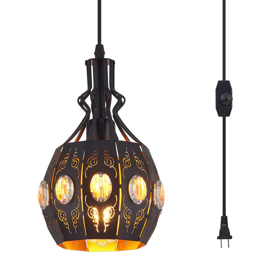 YLONG-ZS hanging lamp with plug-in cord illuminates cozy corners