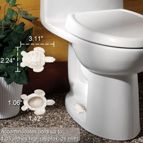 YLOVAN turtle toilet bolt cover white back view fits standard bolts for easy upgrade.