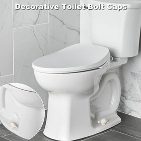 YLOVAN turtle toilet bolt cover white bathroom-setting complements nautical decor.