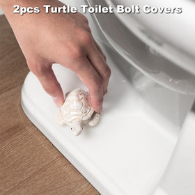 YLOVAN turtle toilet bolt cover white detail close-up shows hand-painted artistry.