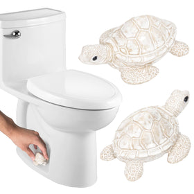 YLOVAN turtle toilet bolt cover white front view adds coastal charm to the bathroom.