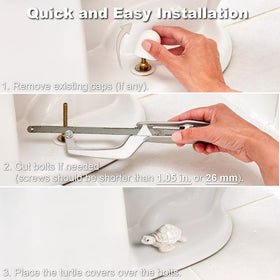 YLOVAN turtle toilet bolt cover white size-fit confirms bolt compatibility.