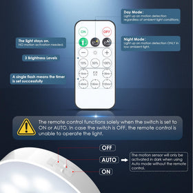YLXS remote-controlled motion light offers convenient on/off from afar.