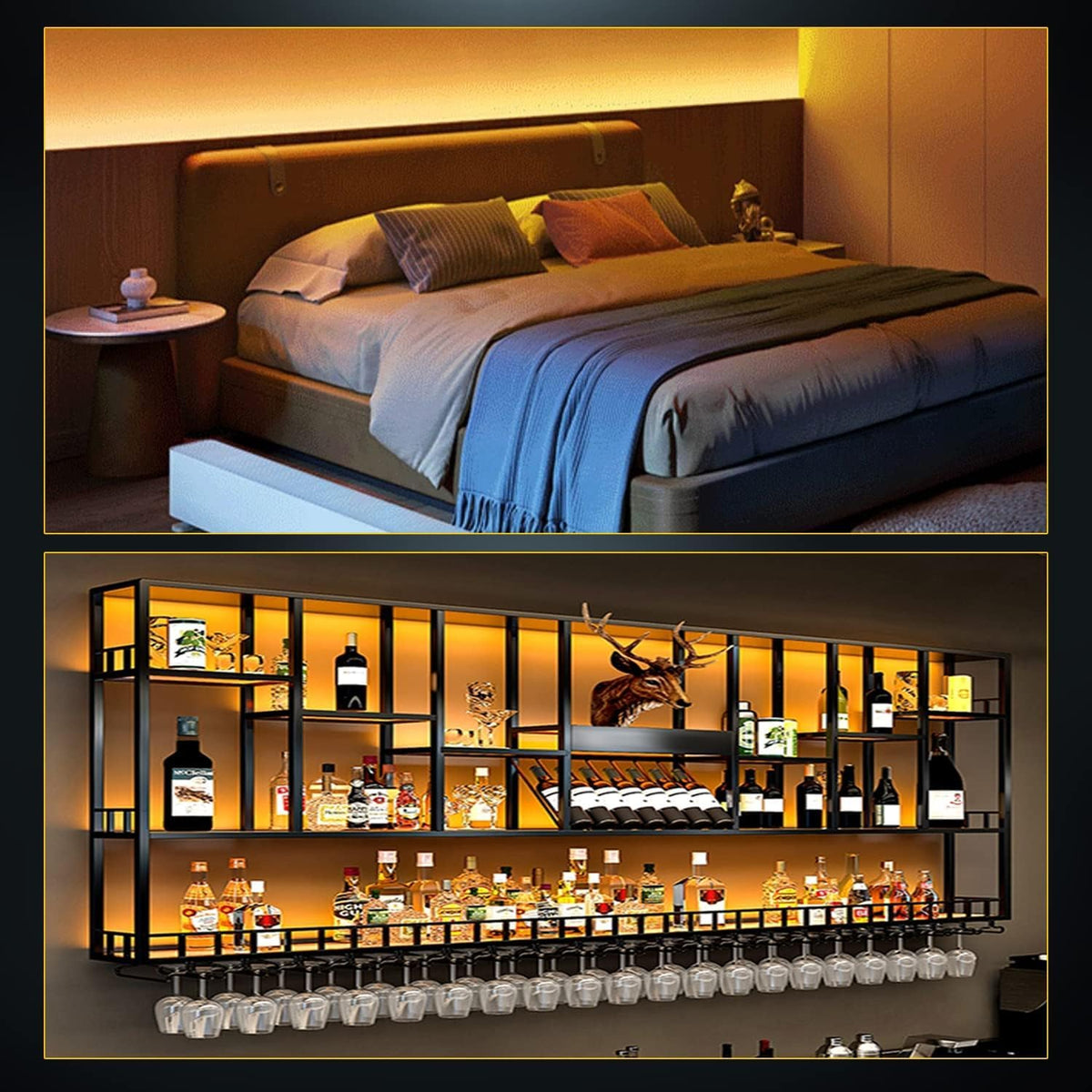 600 LEDs amber strip provides bright, even illumination with easy cut points.