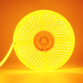 YM E-Bright amber yellow LED strip for versatile indoor and outdoor mood lighting.