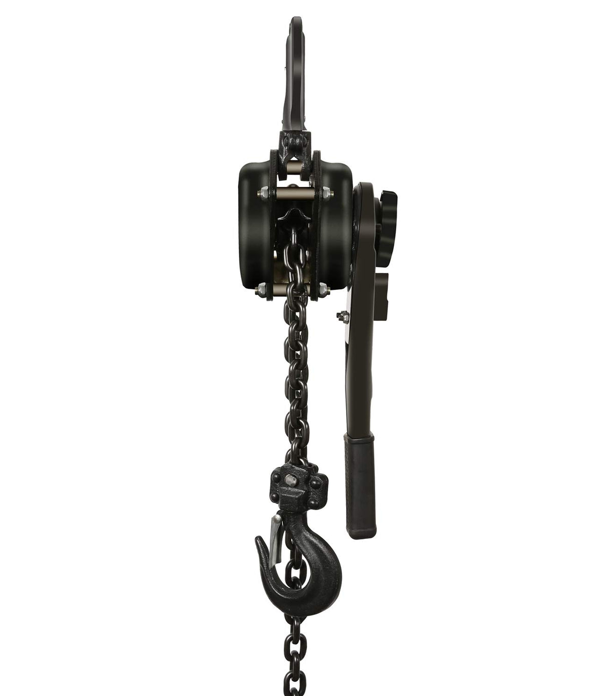 Premium alloy steel load chain with black oxide finish on Ymachray hoist