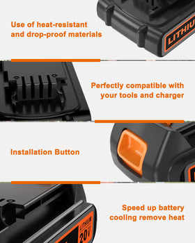 Ymawetia 2Ah battery label and compatibility highlights.