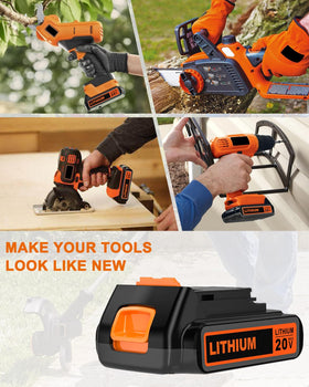 Ymawetia 20V battery on a worksite paired with tools.
