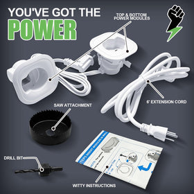 YMGN six-foot extension cord included for flexible outlet reach.
