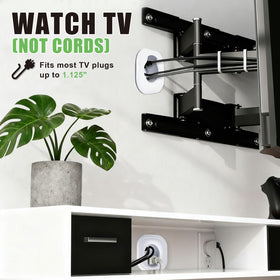 YMGN wall-mounted TV cables hidden behind the screen.