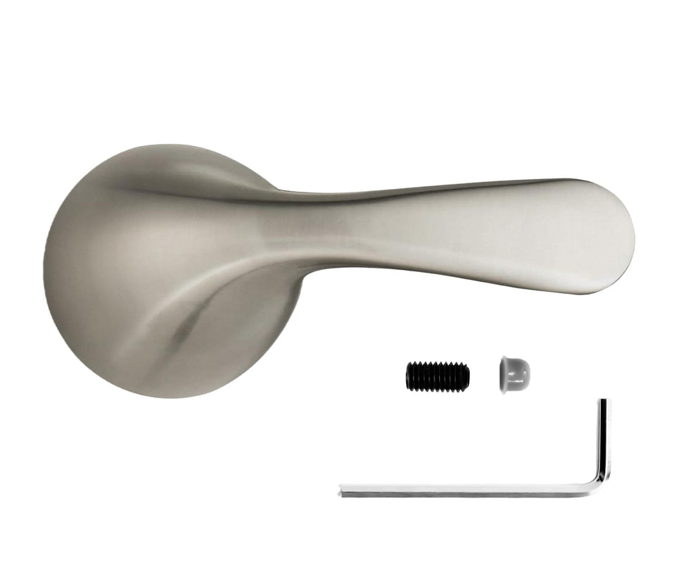 YMHOME delta shower handle close-up in nickel-brushed finish for smooth operation