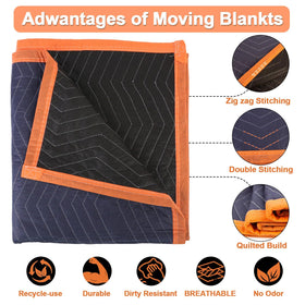 YMTLJHDSY heavy-duty moving blanket provides durable cushioning against bumps.