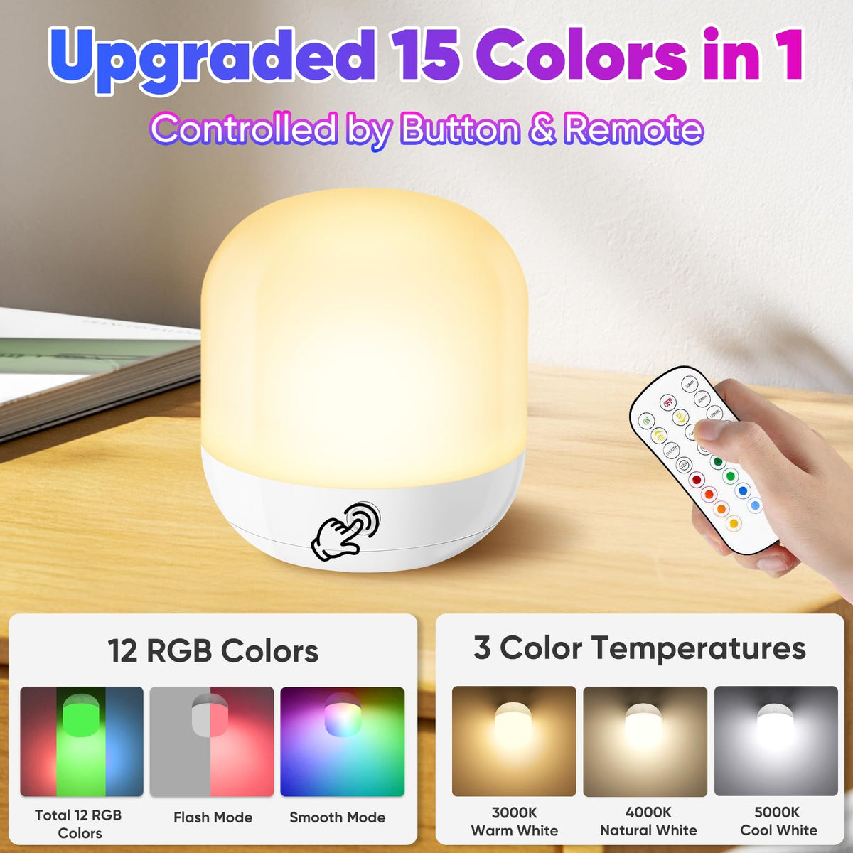 Yochoice 15-color LED bulbs offer versatile ambient options.