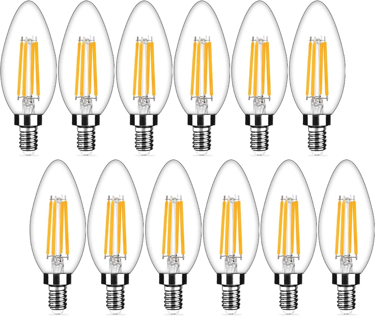 Yochoice dimmable E12 bulb with 360-degree beam for even chandelier illumination.