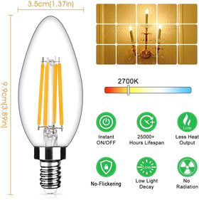 Yochoice E12 base bulb easy to install in most fixtures.