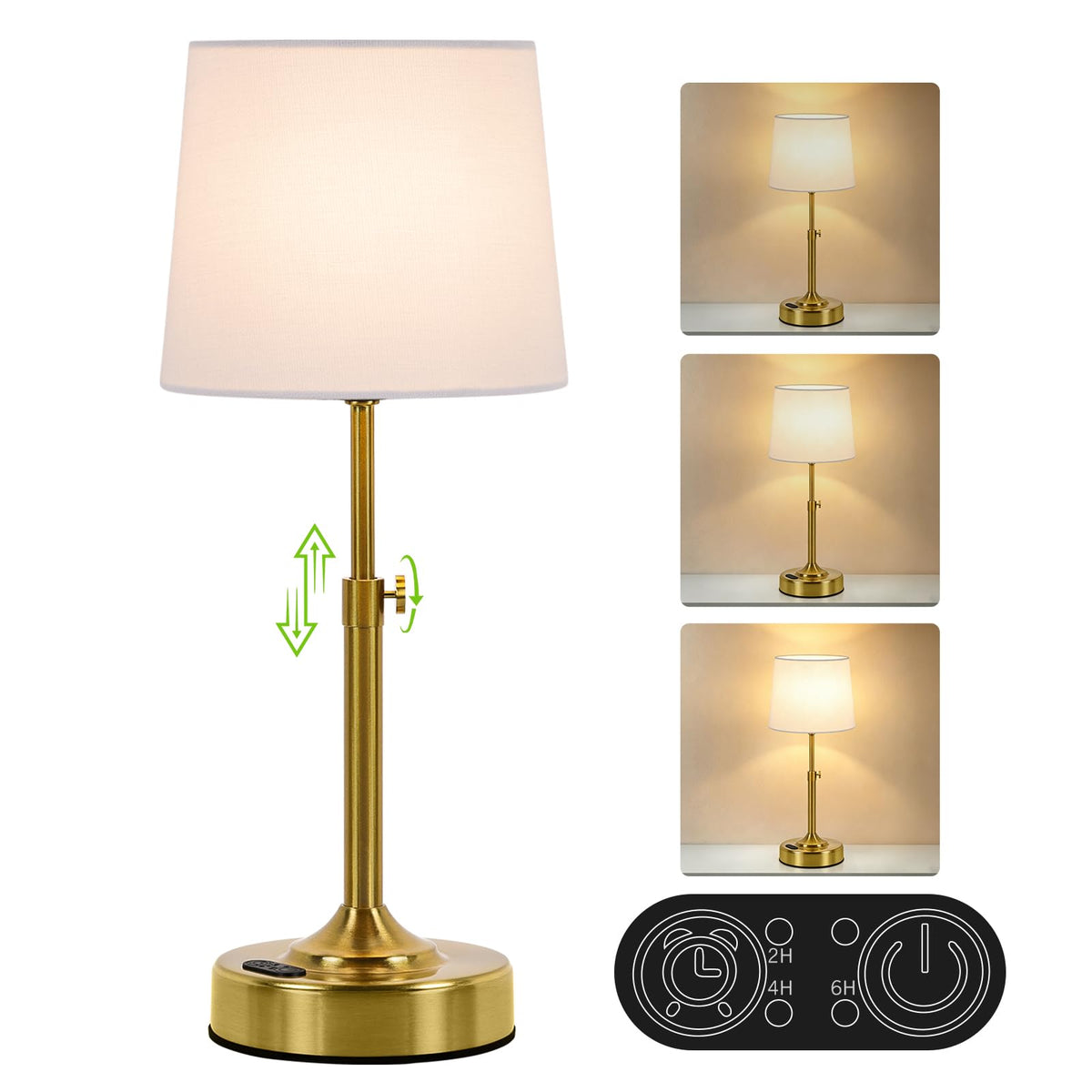 Yochoice height-adjustable lamp base for versatile desk or counter lighting.