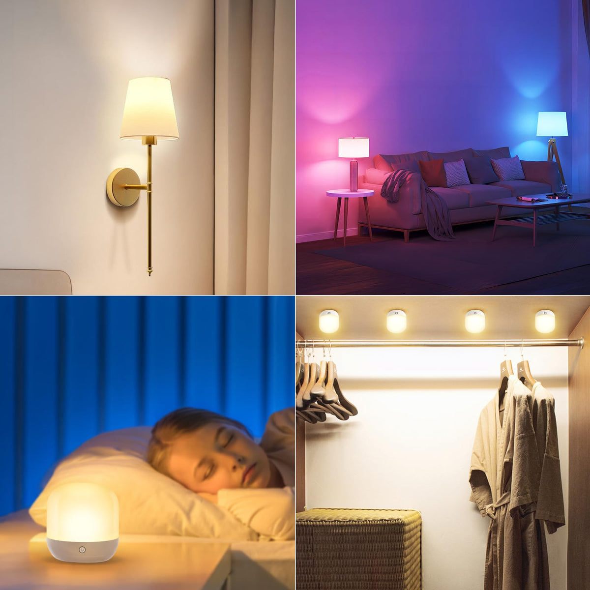 Yochoice portable, non-hardwired bulbs for flexible setup.
