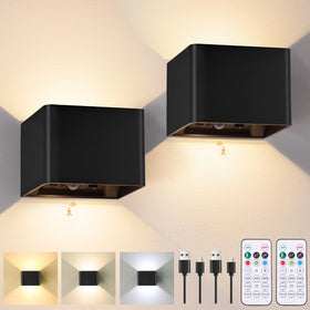 Yochoice rechargeable motion-sensor wall light front view for hands-free hallway illumination.