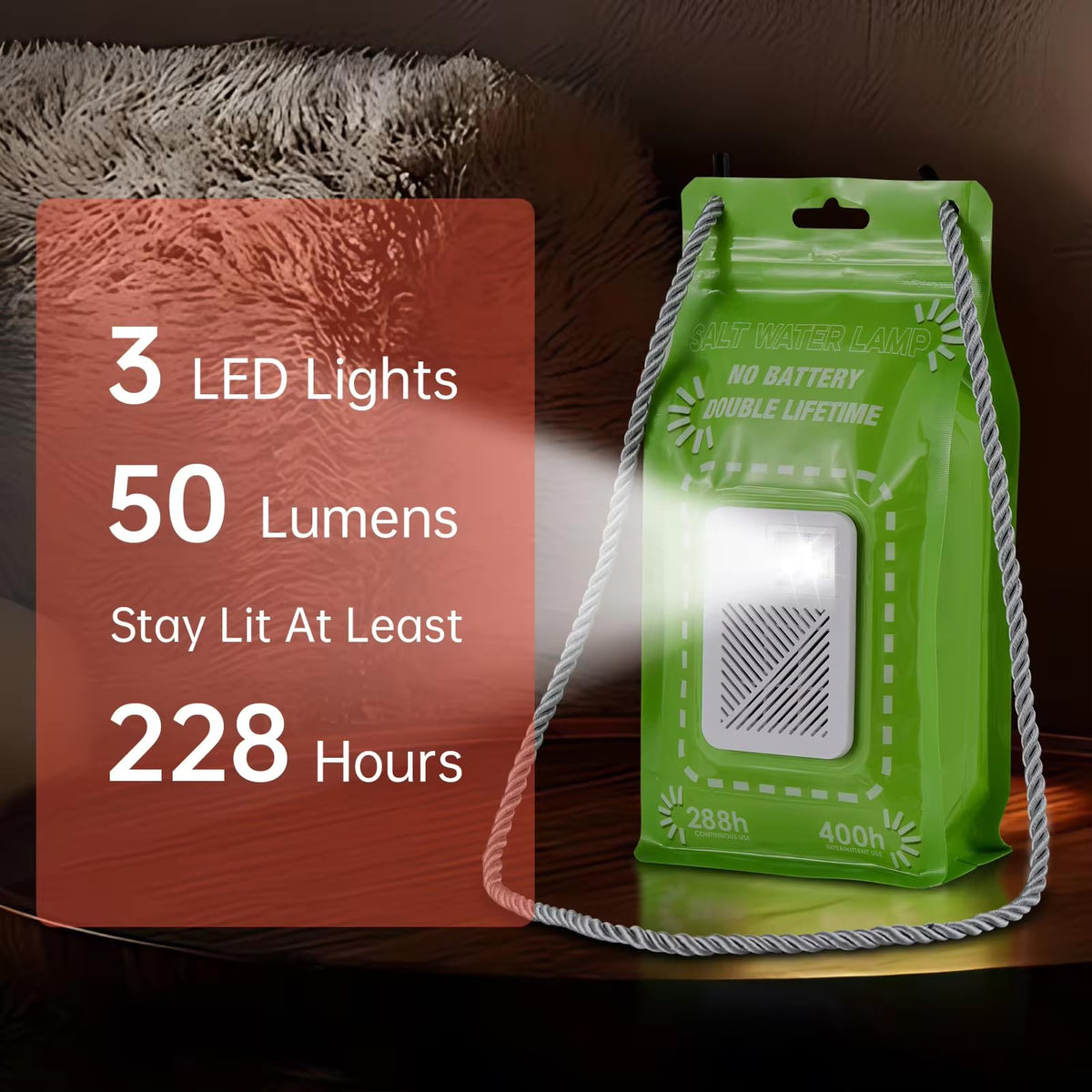 YOCNSPROT saltwater lamp no battery powered by salt and water for kits.