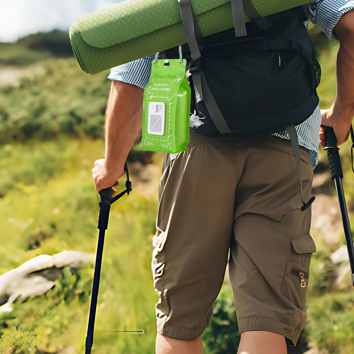 YOCNSPROT portable unit with long strap for hanging or pocket-ready use.