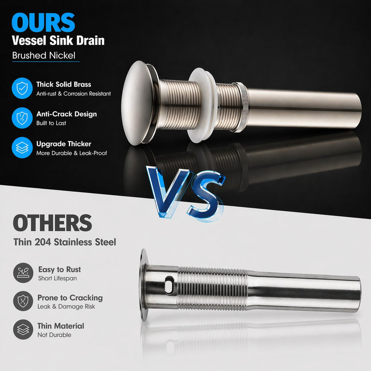 Yodel Faucet all-metal construction delivers lasting, rust-resistant performance