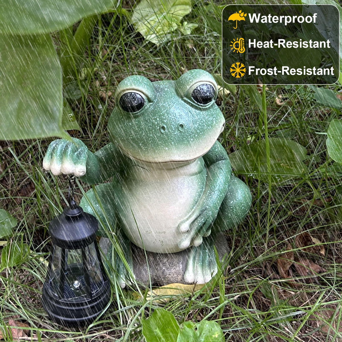 YODY outdoor frog sculpture crafted from UV-resistant resin for durability.