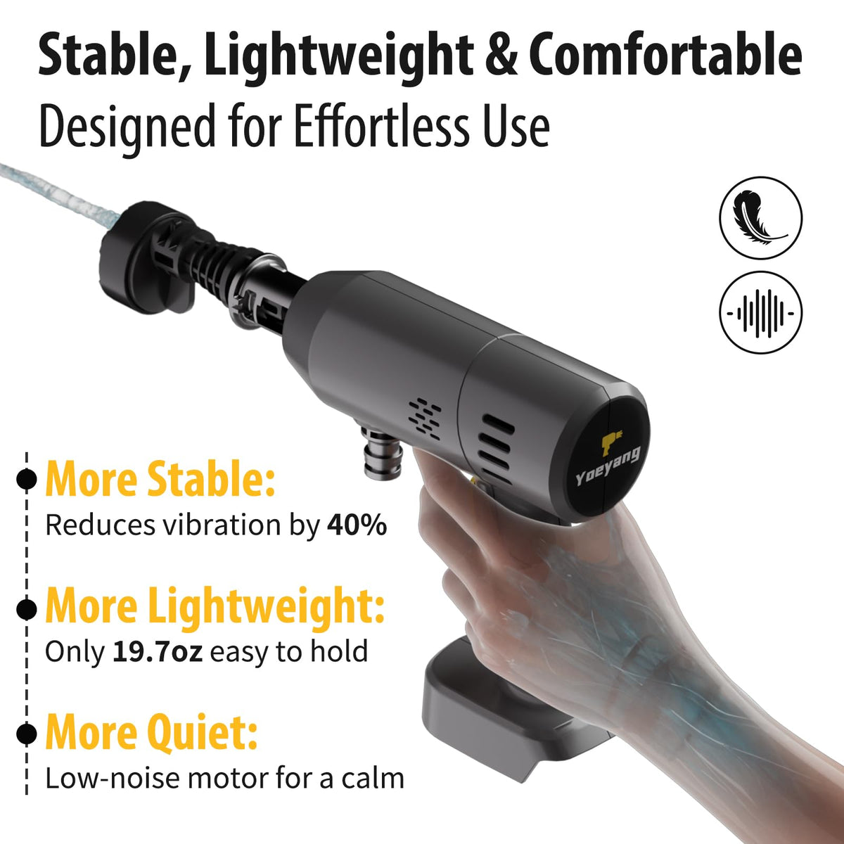 Yoeyang foam sprayer attachment delivering even coats on cars and outdoor furniture