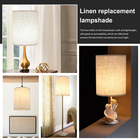 YoflowX lampshade texture closeup reveals durable linen and easy-care surface