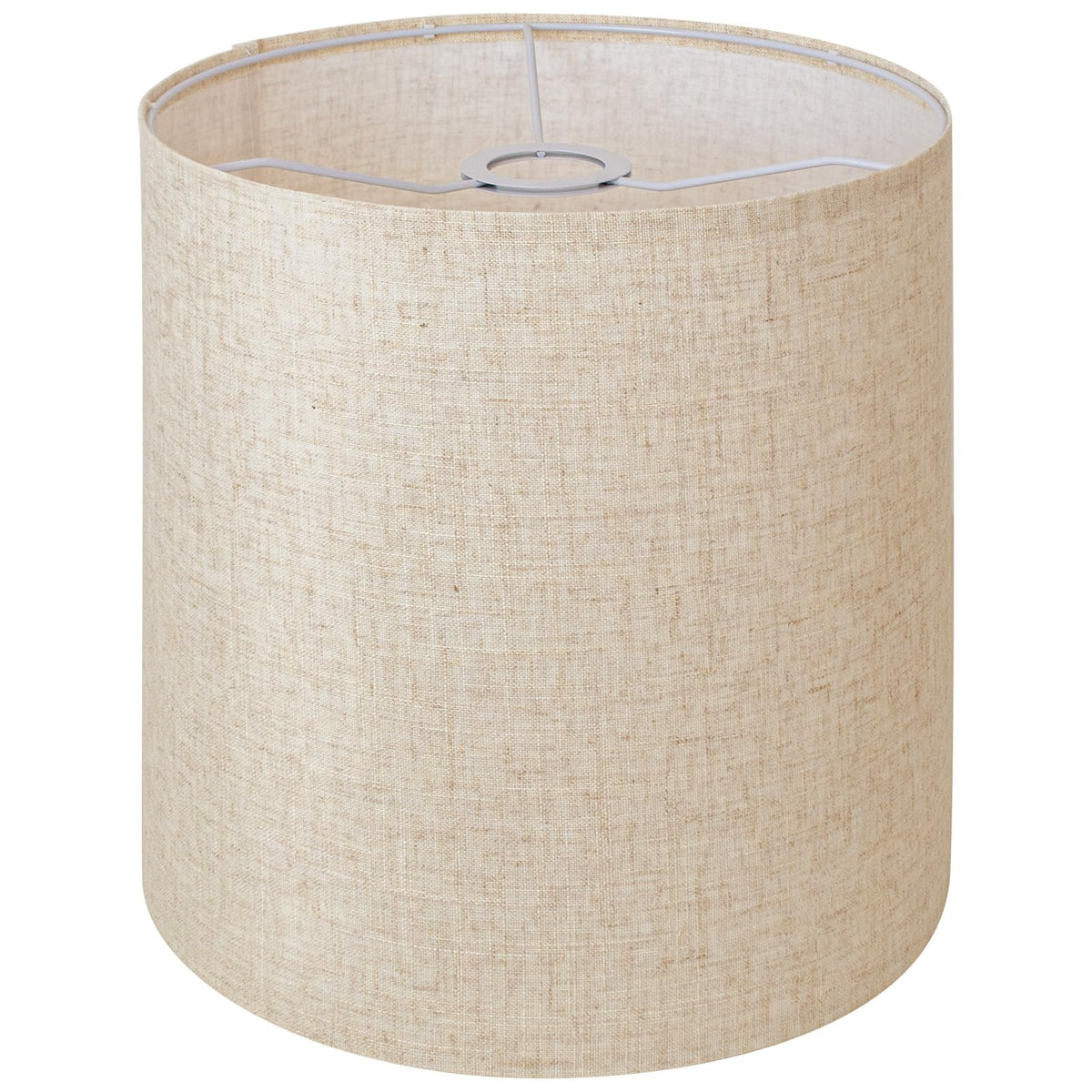 YoflowX beige linen tall drum lampshade with tailored dimensions for versatile lighting.