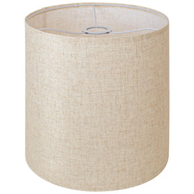 YoflowX beige linen tall drum lampshade with tailored dimensions for versatile lighting.