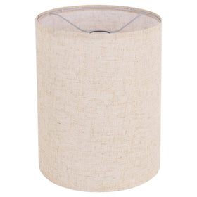 YoflowX beige linen lampshade top view highlights size and shape for versatile lamps