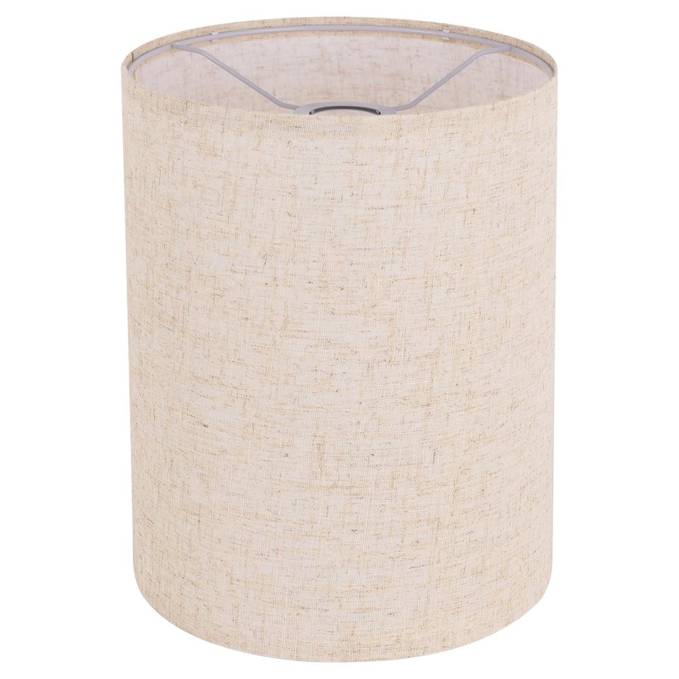 YoflowX beige linen lampshade top view highlights size and shape for versatile lamps